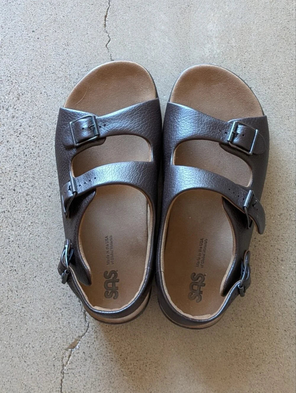 SAS Men's Dark Brown Leather Sandals